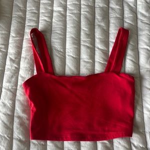 Red cropped tank